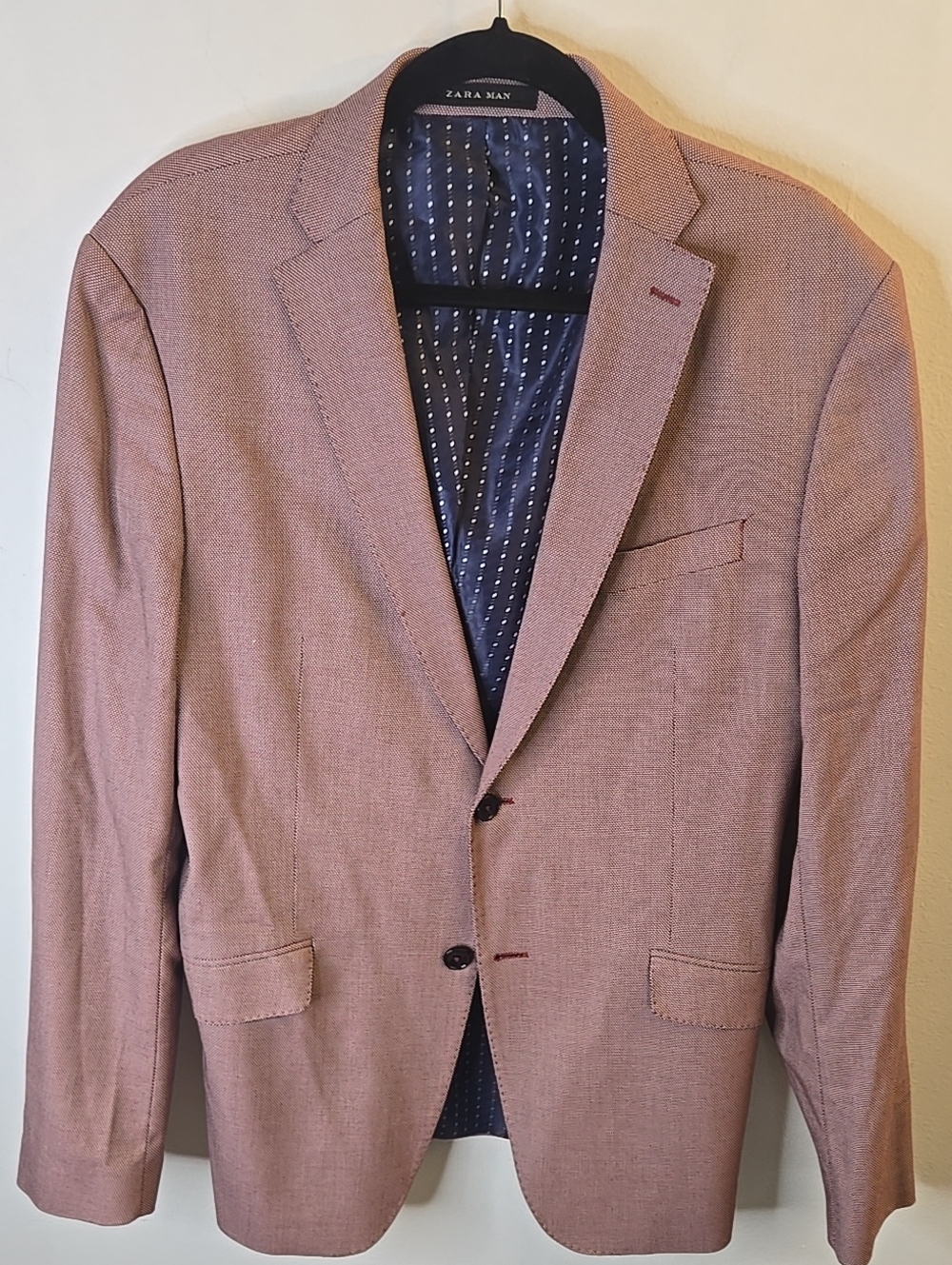 Zara Men's Textured Pink Blazer